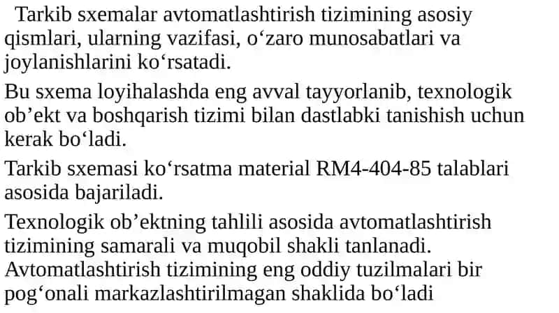 Avtomatlashtirishtizimlarining strukturasxemalari 2