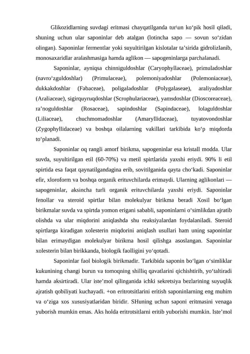 Saponinlar kimyosi va texnologiyasi 2