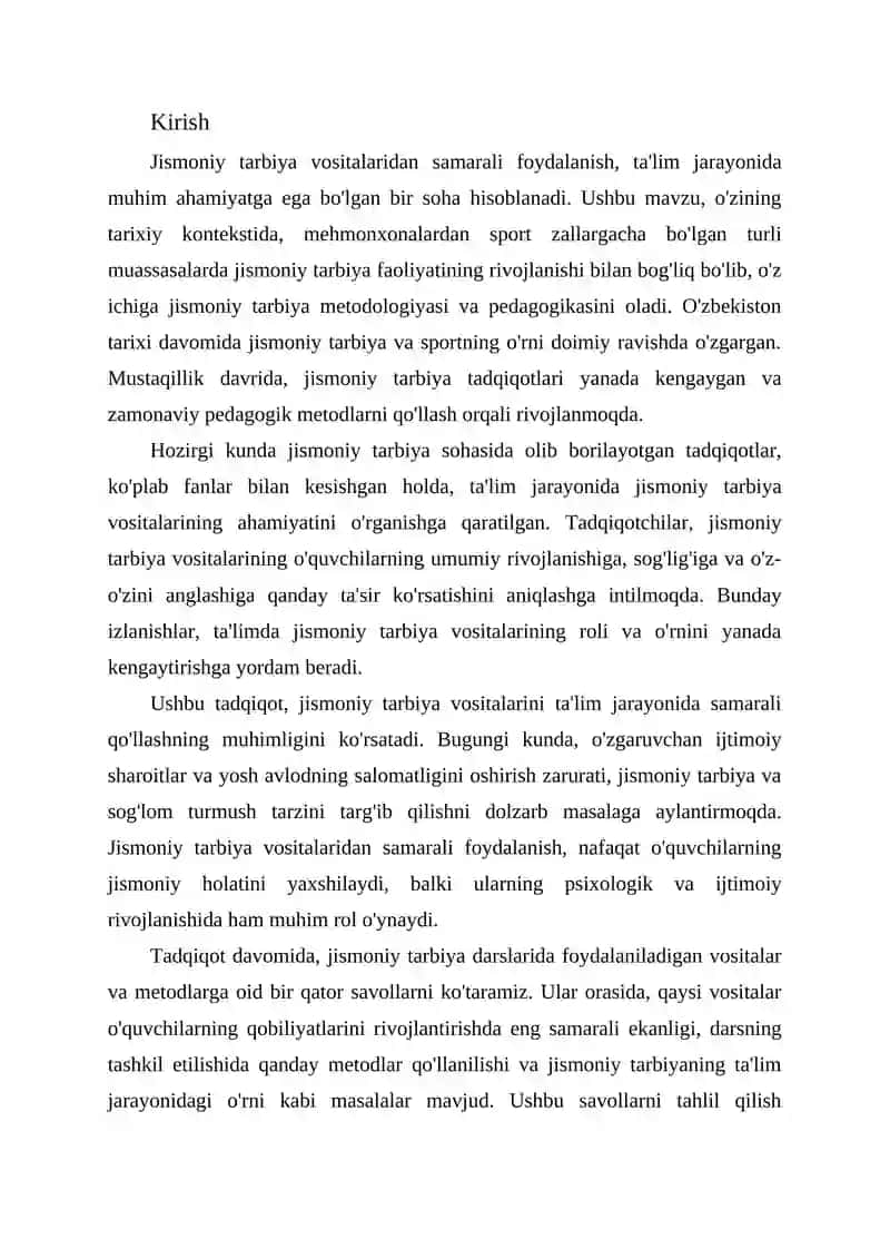 Jismoniy Tarbiya Vositalaridan Foydalanish 2