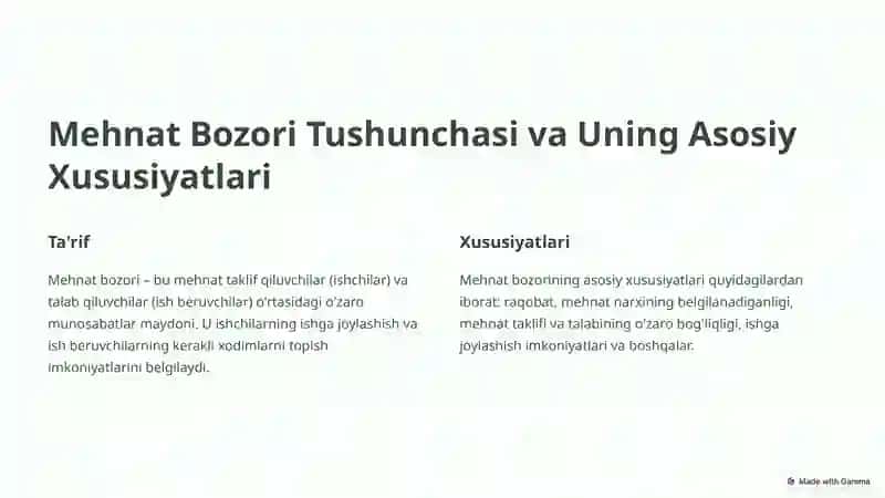 Mehnat Bozori va Korxonalarda Mehnat Resurslaridan Foydalanish 2