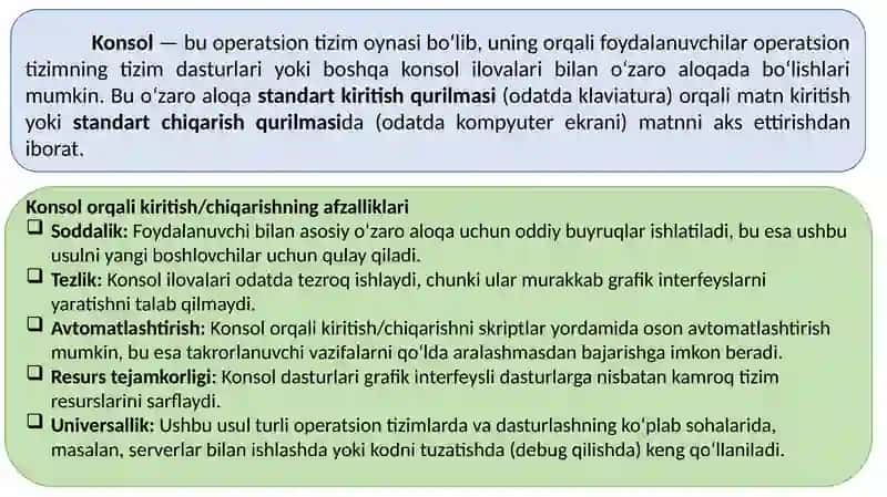C# tilini ta'shkillashtirish, kiritish, chiqarish tizimlari 2