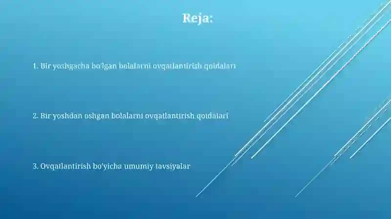 Bir yoshgacha va bir yoshdan katta bolalarni ovqatlantirish qoidalari 2