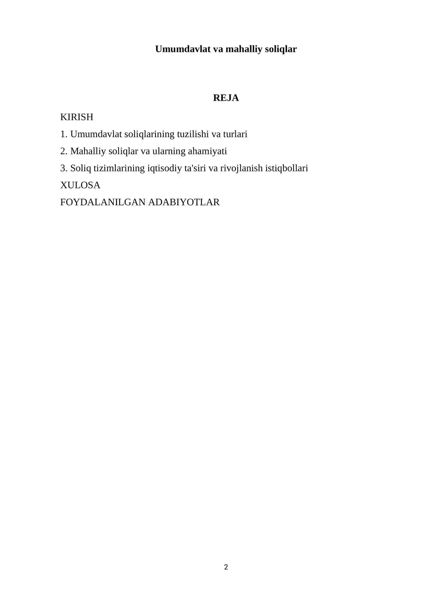 Umumdavlat va mahalliy soliqlar 2