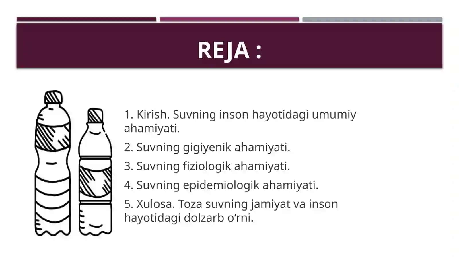 Suvninggigiyenik, fiziologik va Epidemiologik ahamiyat 2