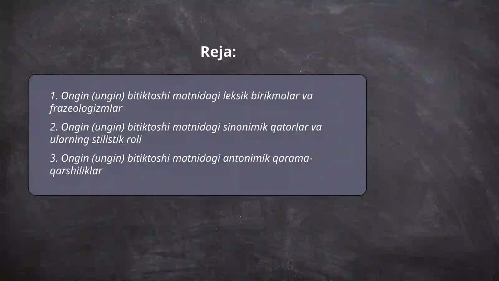 Ongin (ungin ) bitiktoshi matnidagi leksik qatlam 2