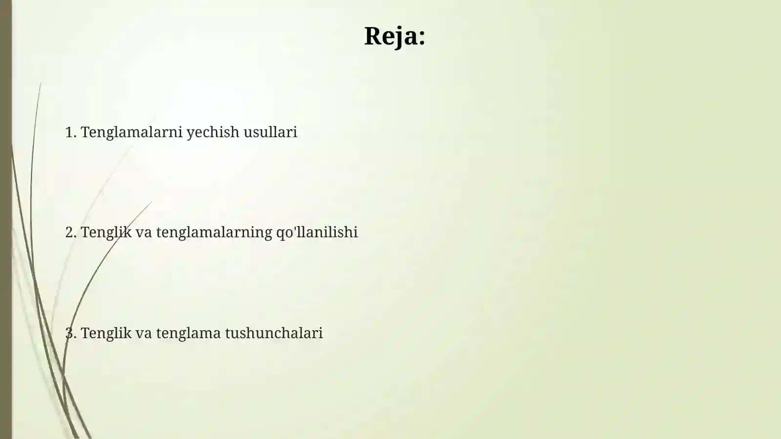Tenglik va tenglama 2