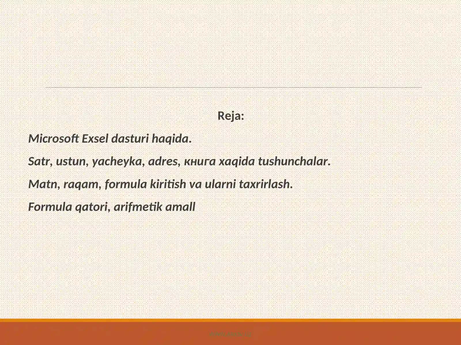 Microsoft Excel dasturi 2