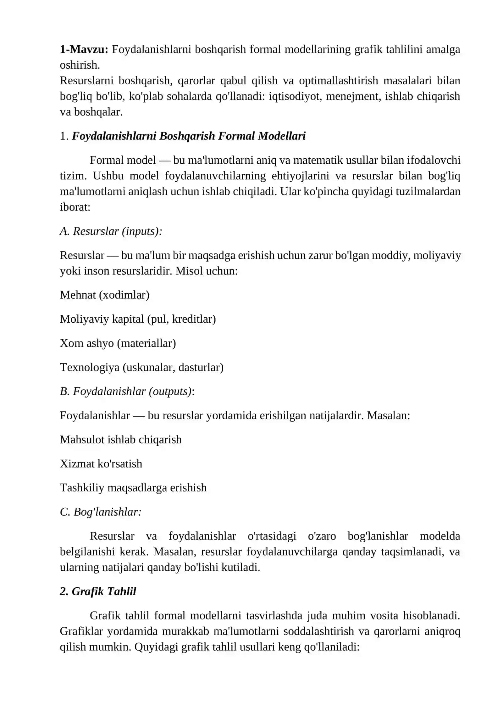 Foydalanishlarni boshqarish formal modellarining grafik tahlilini amalga oshirish 2