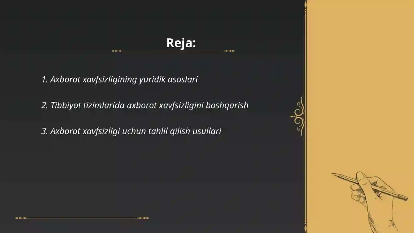 Tibbiyot tizimlarining axborot havfsizligini ta'mjnlash asoslari 2