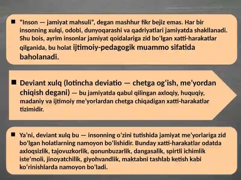 Slide deviant xulq ijtimoiy pedagogik muammo sifatida 2