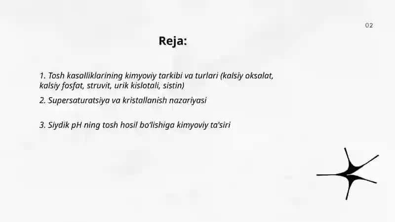 Tosh kasalliklarining kimyoviy asoslari 2