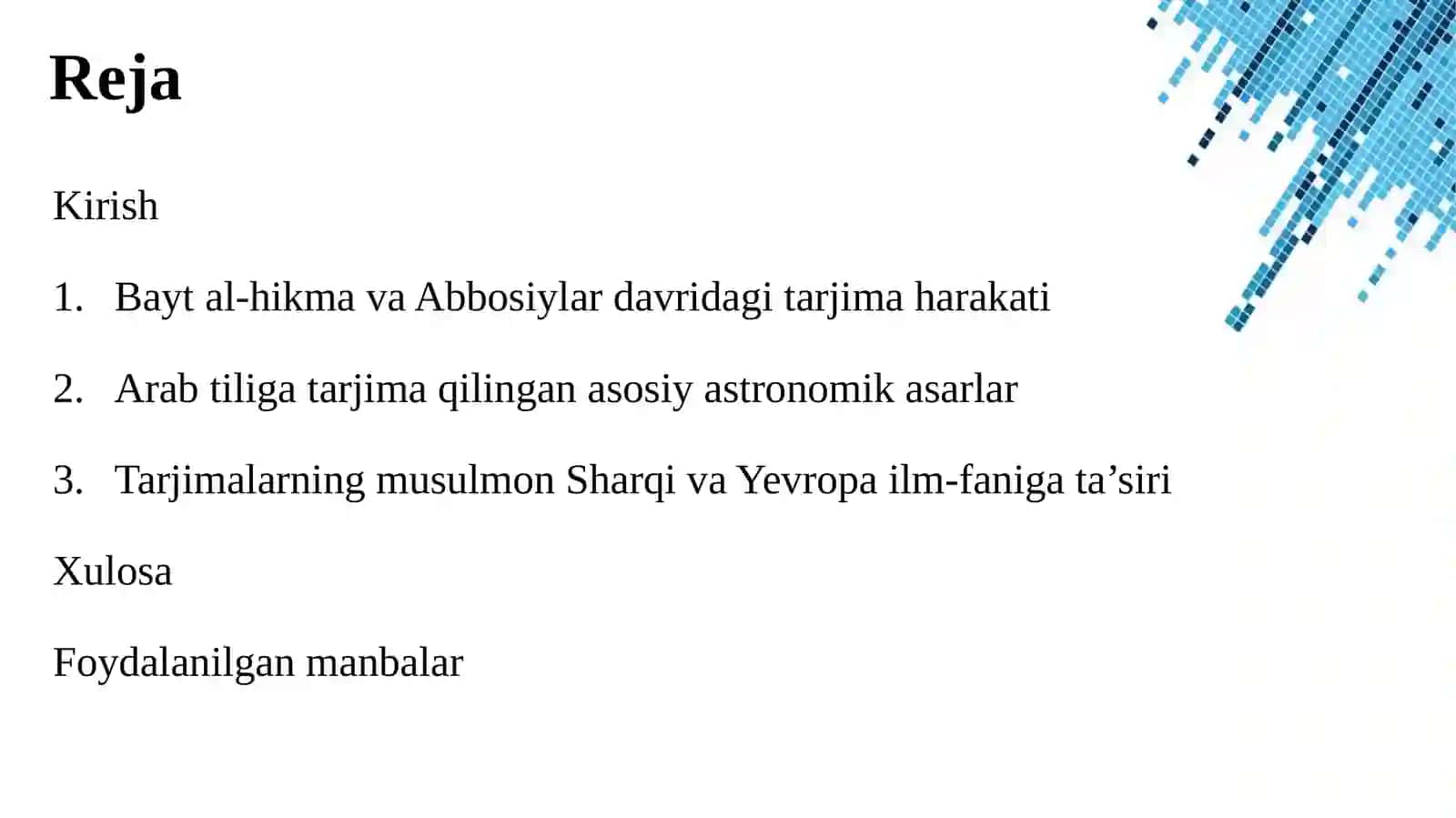 Bayt al-hikmada arab tiliga tarjima qilingan astronomiyaga oid asarlar 2