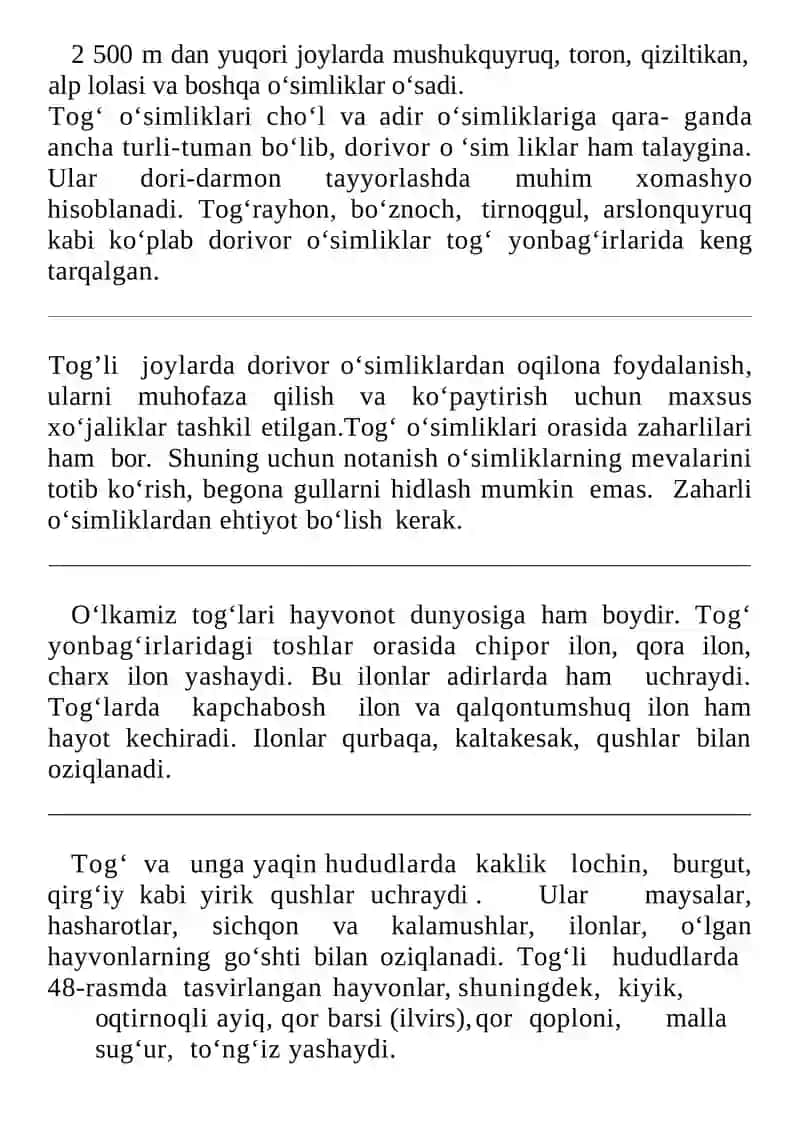 O‘zbekiston tog‘lari va o‘simlik dunyosi 2