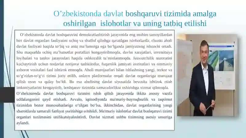 O'zbekistonda boshqaruv tizimini isloh qilish yo'nalishlari 2