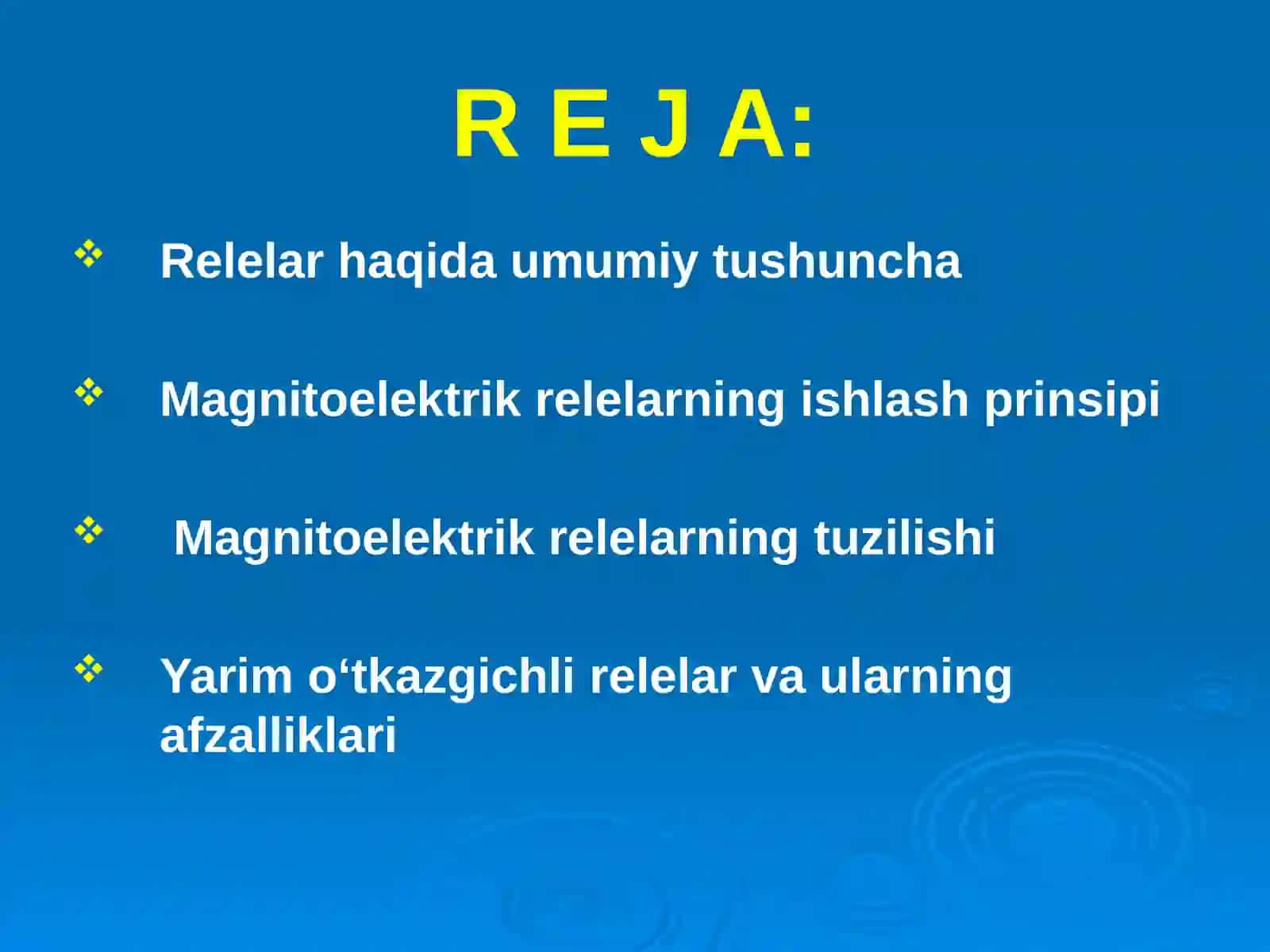 Magnitoelektrik va yarim o‘tkazgichli relelar 2