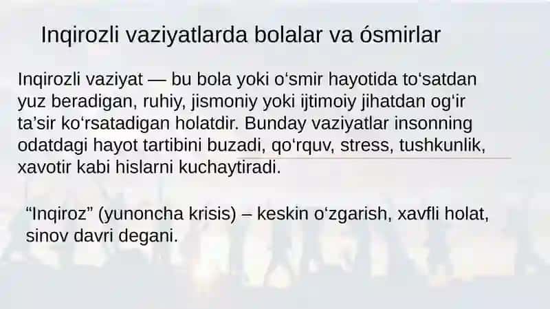 "Gumanitarkrisizlar sharoiti hjtimoiyish" 2