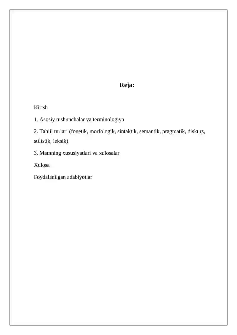 Matnning lingvistik tahlil 2