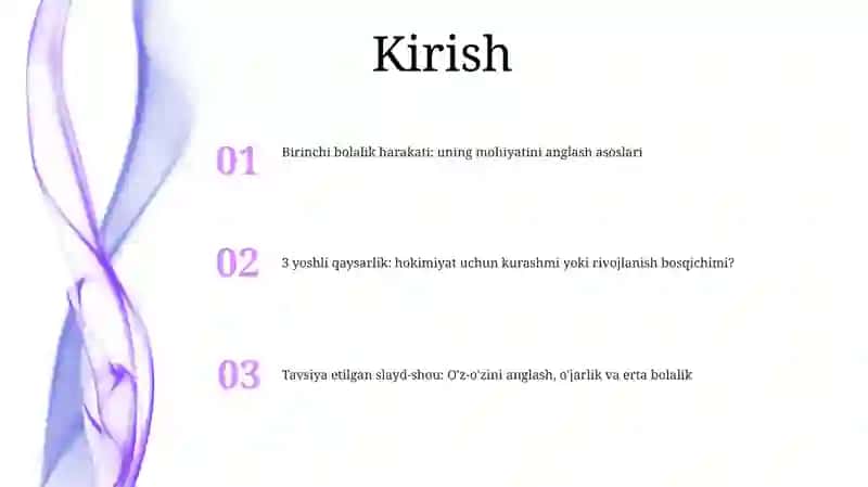 Ilk Bolalik Davrida O'Z O'Zini Anglashning Rivojlanishi Va 3Yosh Inqirozi 2