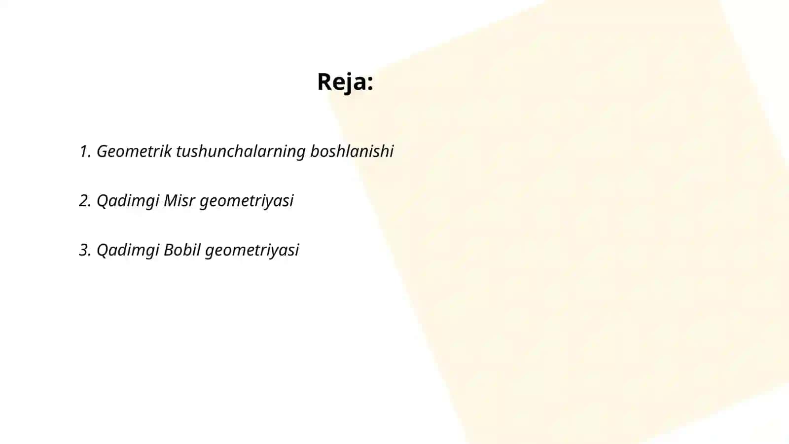 Geometriyaning rivojlanish tarixi 2