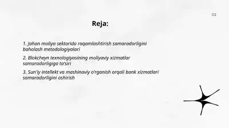 Jahonda moliya sektorini raqamlashtirish samaradorligi 2