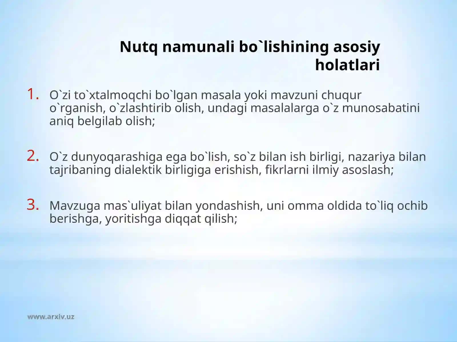 Ommaviy nutq tayyorlash qoidalari 2