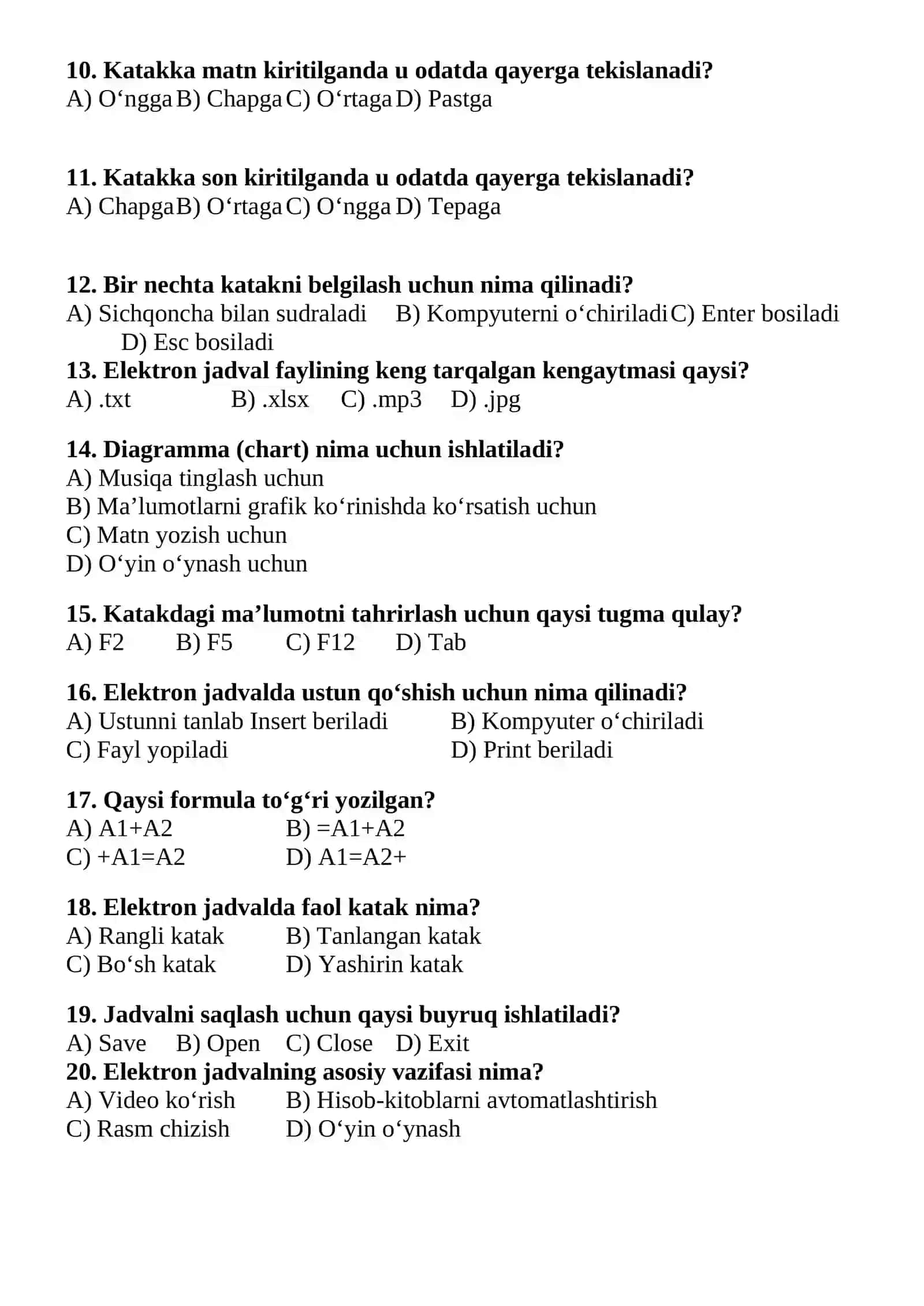 7-sinf informatika testi 2