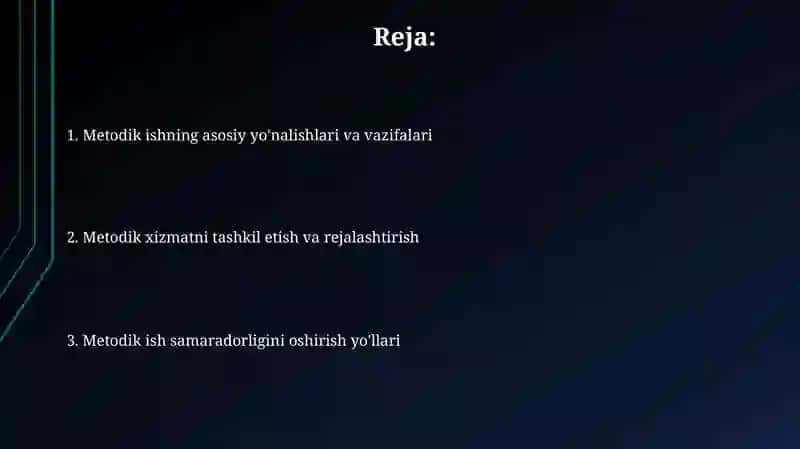 Metodik ishning mohiyati va tashkil etilishi 2
