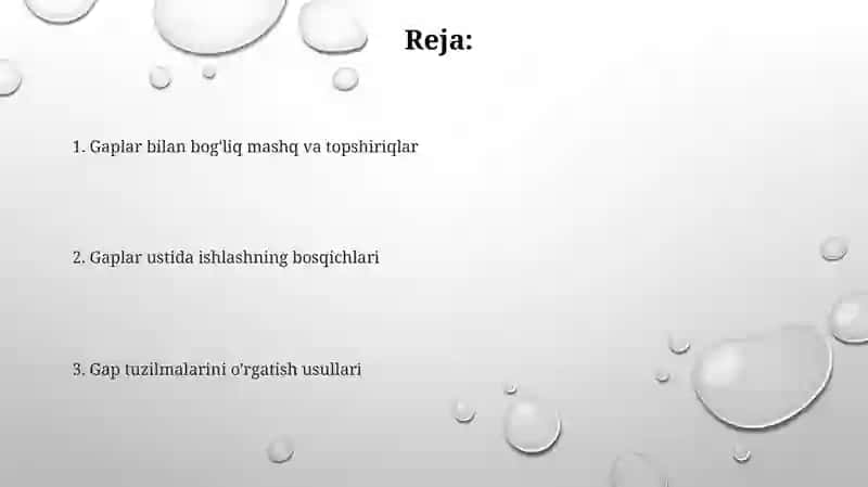 Gaplar ustida ishlash 2