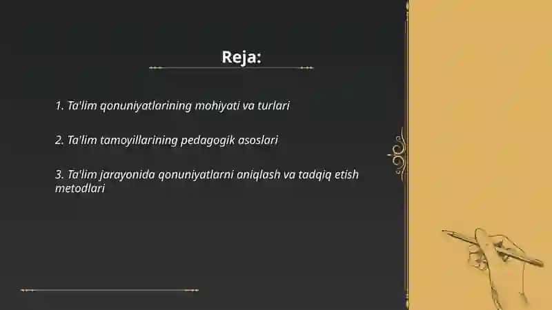 Ta'lim qonuniyatlari va tamoyillari 2