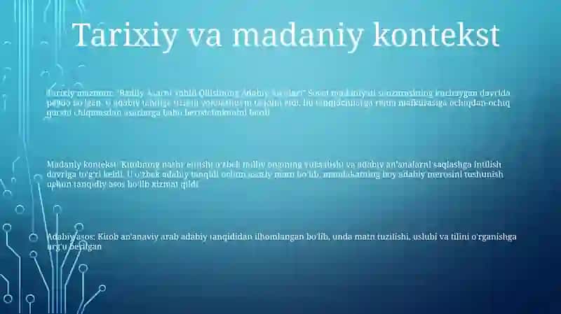 Badiiy Asarni Tahlil Qilishning Adabiy Asoslari 2