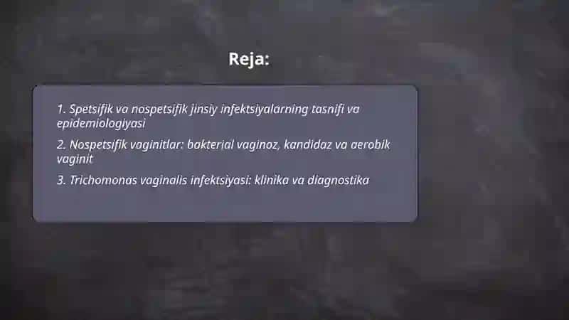 Ayollar jinsiy azolarining spetsifik va nospetsifik infeksiyalari 2