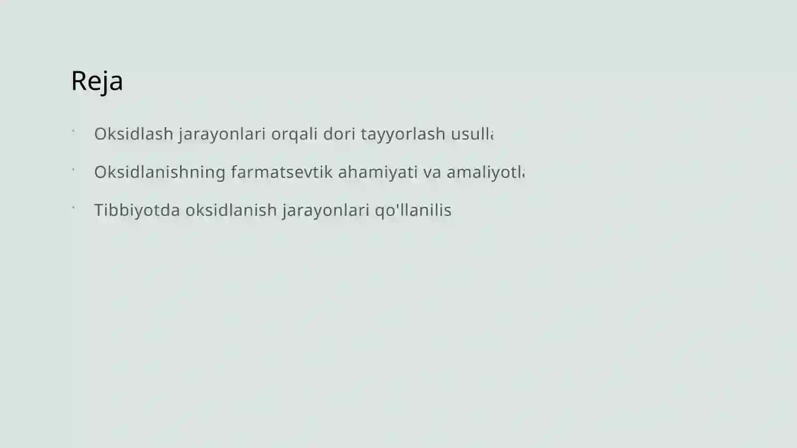 Oksidlanish jarayonlari asosida olinadigan dori preparatlari 2