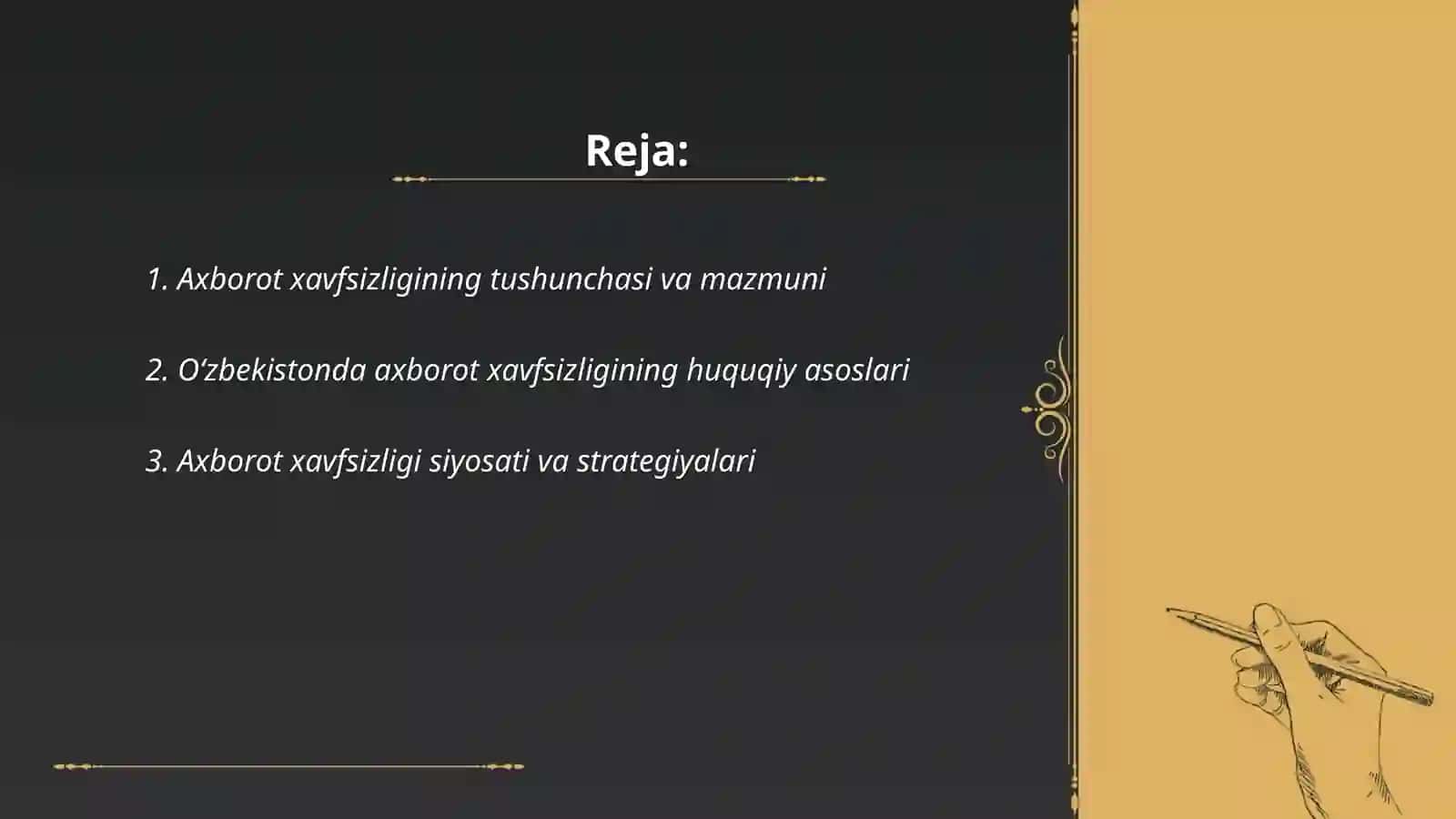 Oʻzbekistonda axborot xavfsizligining maʼnaviy va huquqiy asoslari 2