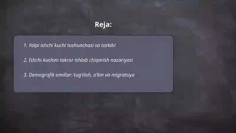 Yalpi ishchi kuchi va uni takror ishlab chiqarish Hasan 2