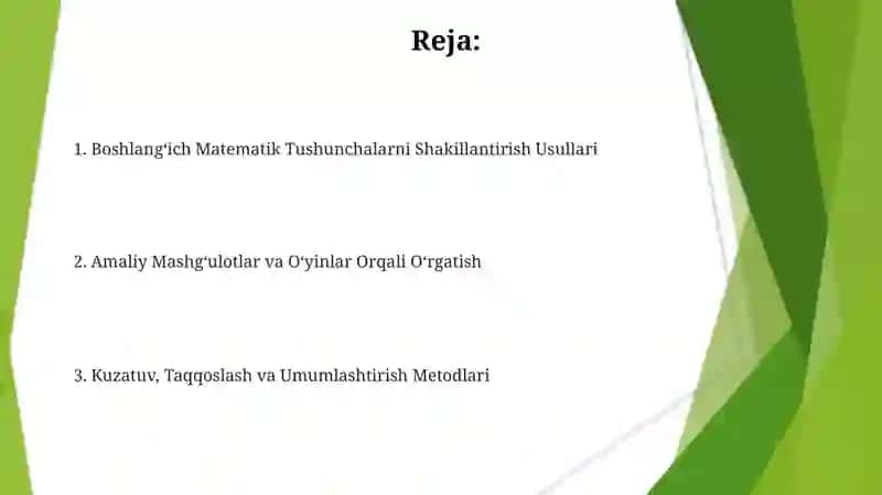 Bolalarda elementar matematik tasavvurlarni shakllantirish usullari 2