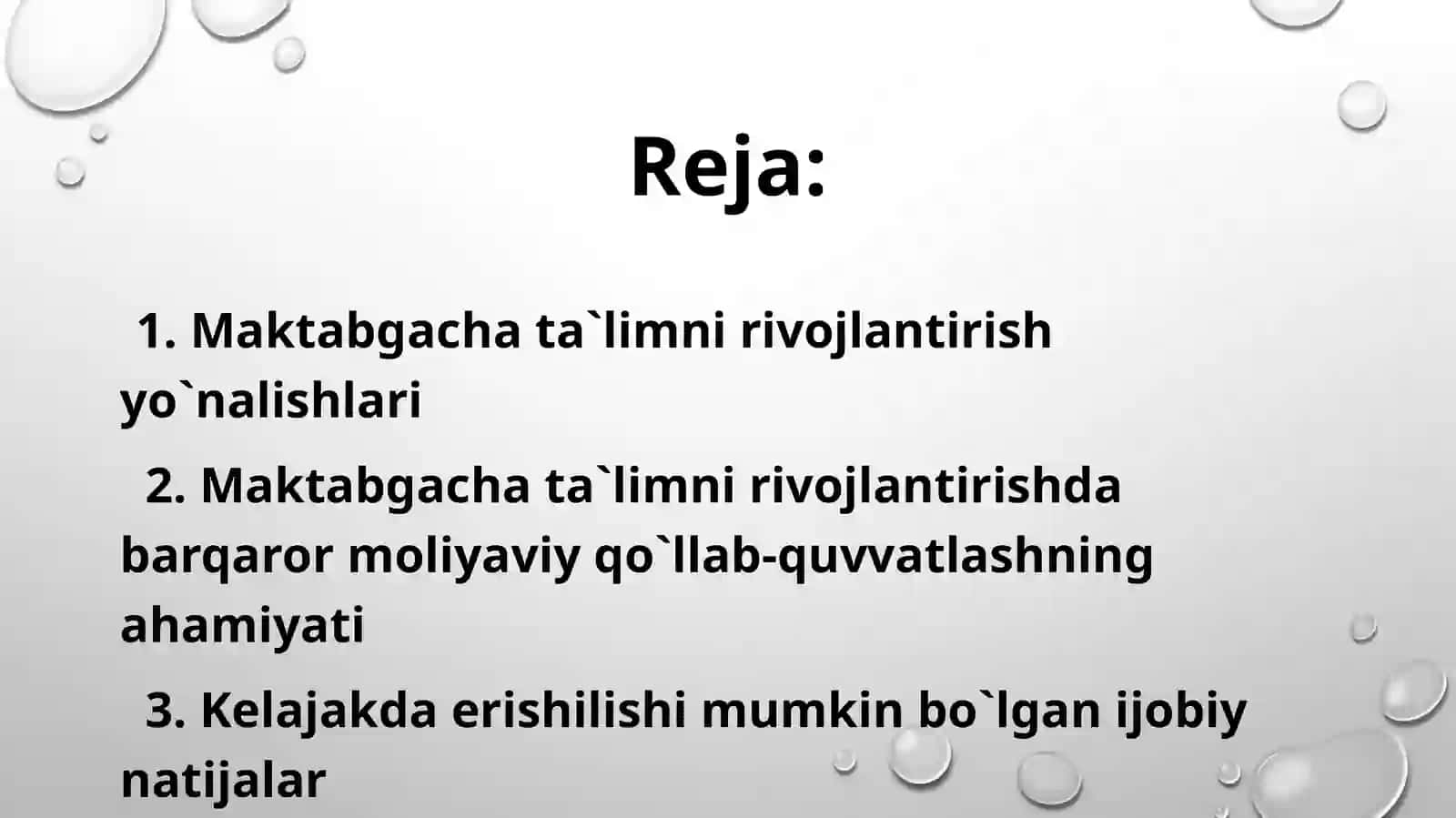 Maktabgacha talimni rivojlantirish va moliyaviy ta`minlash 2