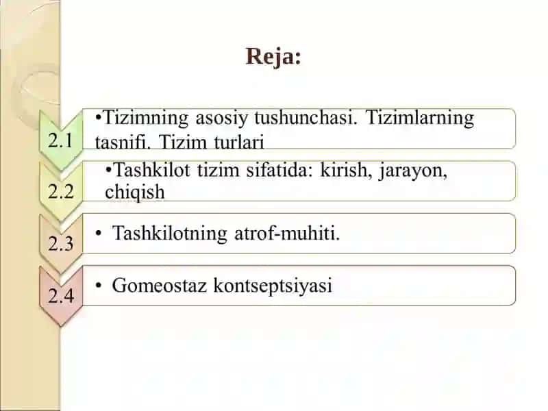 Tizim nima? 2