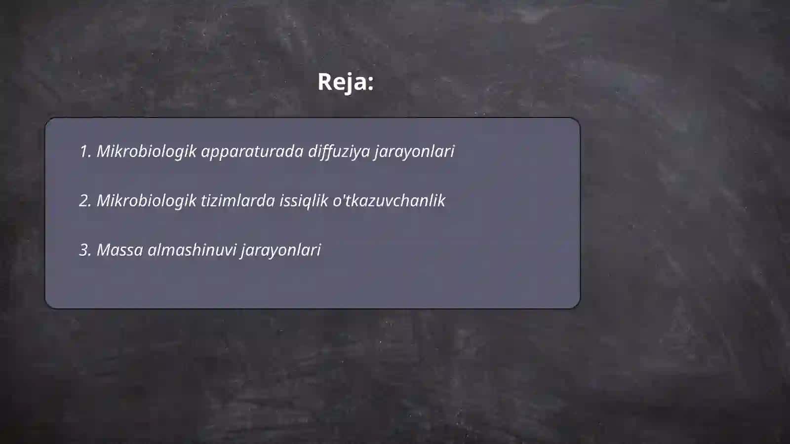 Mikrobiologik apparaturada koʻchishning umumiy qonuniyatlari va ularni tahlil qilish 2