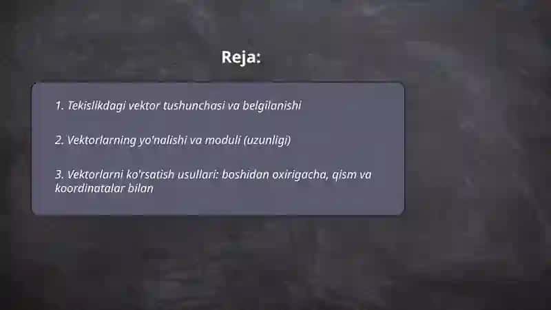 Tekislikda vektorlar va ular ustida amallar 2