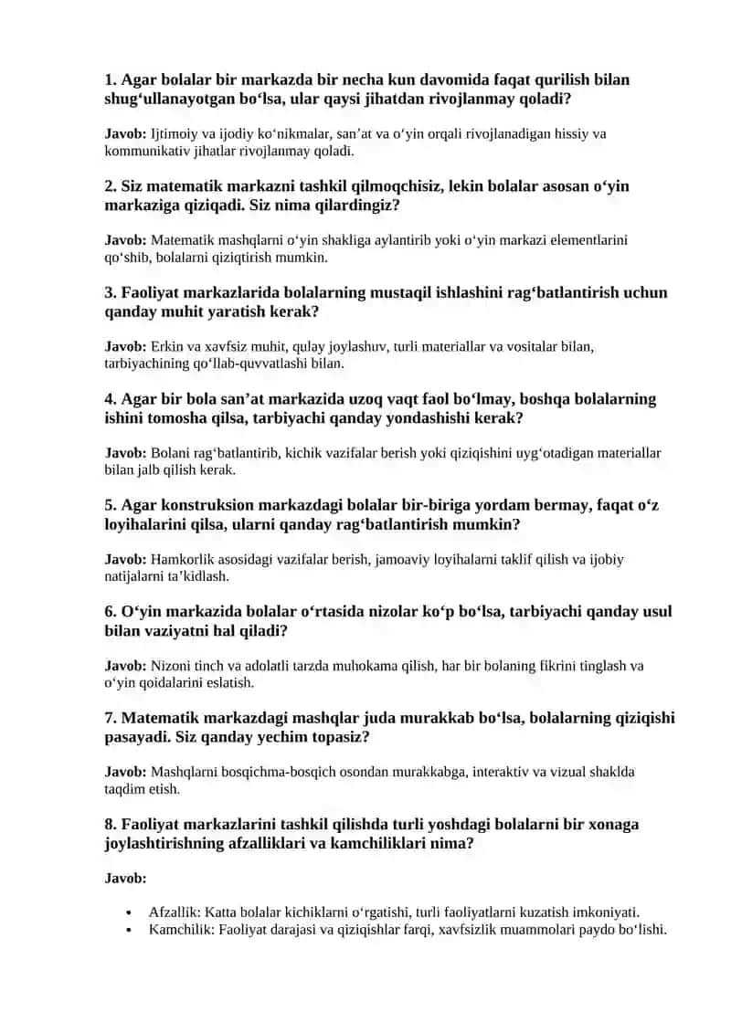 Faoliyat markazlarida interaktiv o‘yinlar 2