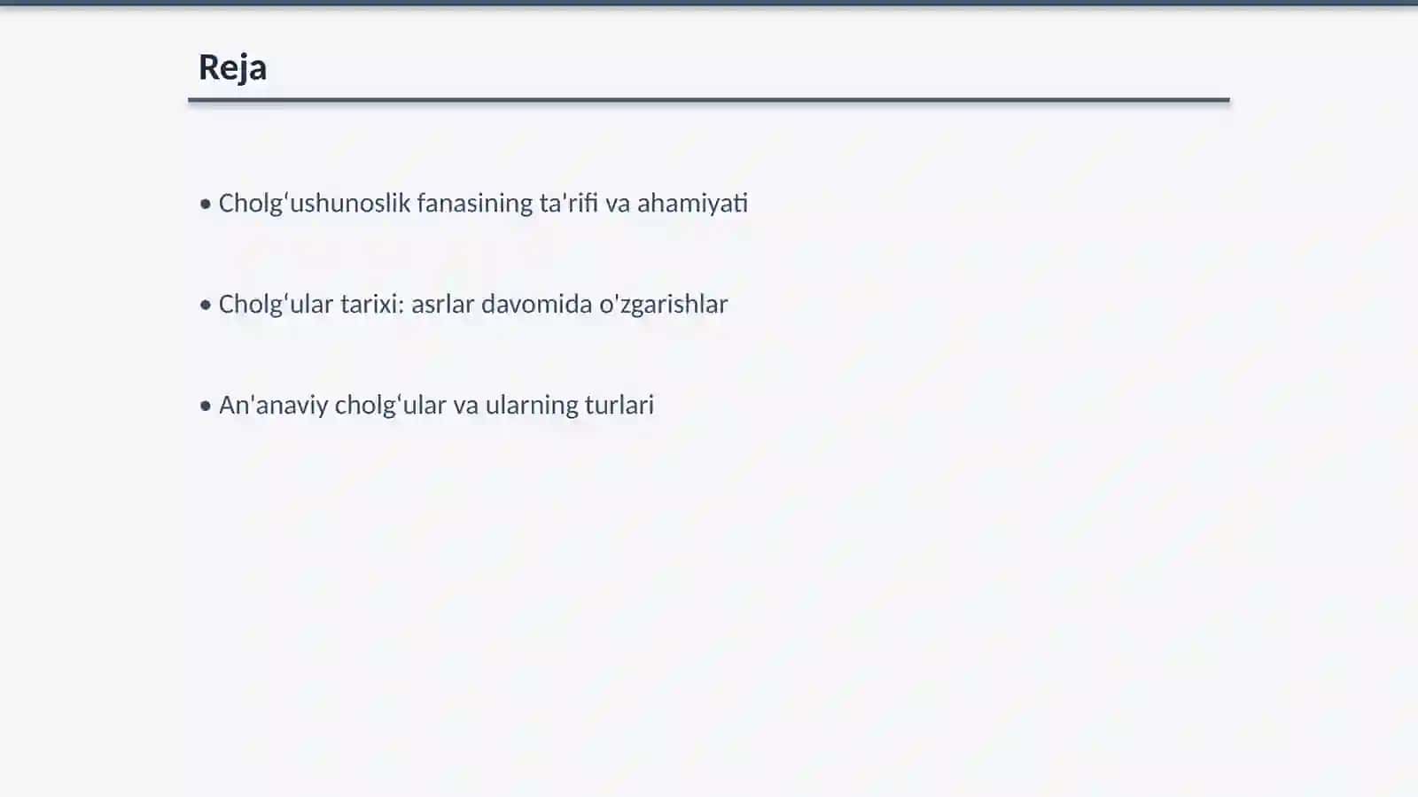 Cholgʻushunoslik faniga kirish hamda cholgʻular tarixi 2