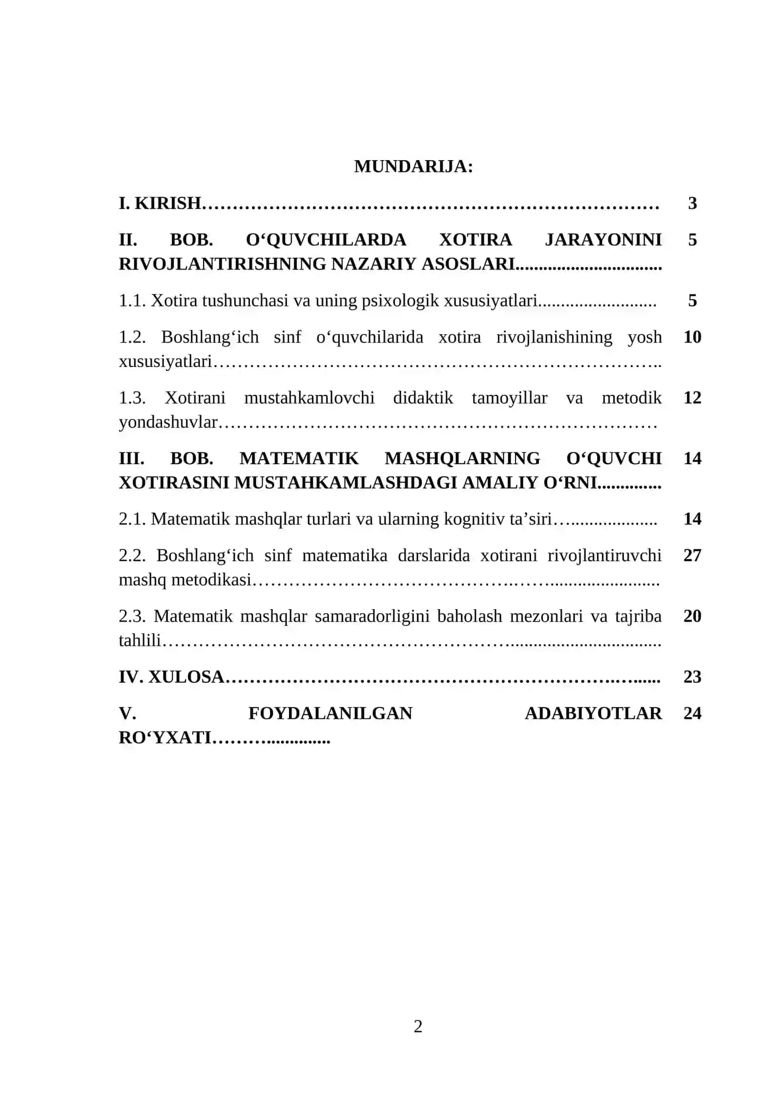 O‘quvchilarning xotirasini mustahkamlashda matematik mashqlarning o‘rni 2