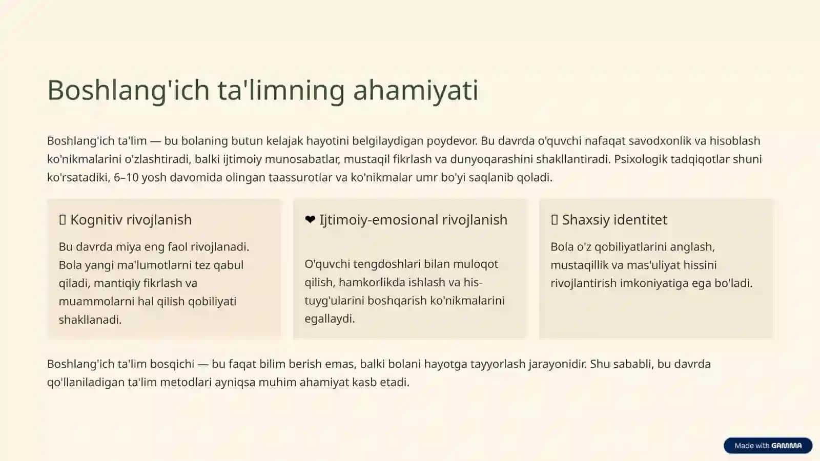 BOSHLANG'ICH SINFLARDA DIDAKTIK O'YINLARDAN FOYDALANISH bo'yicha taqdimot 2