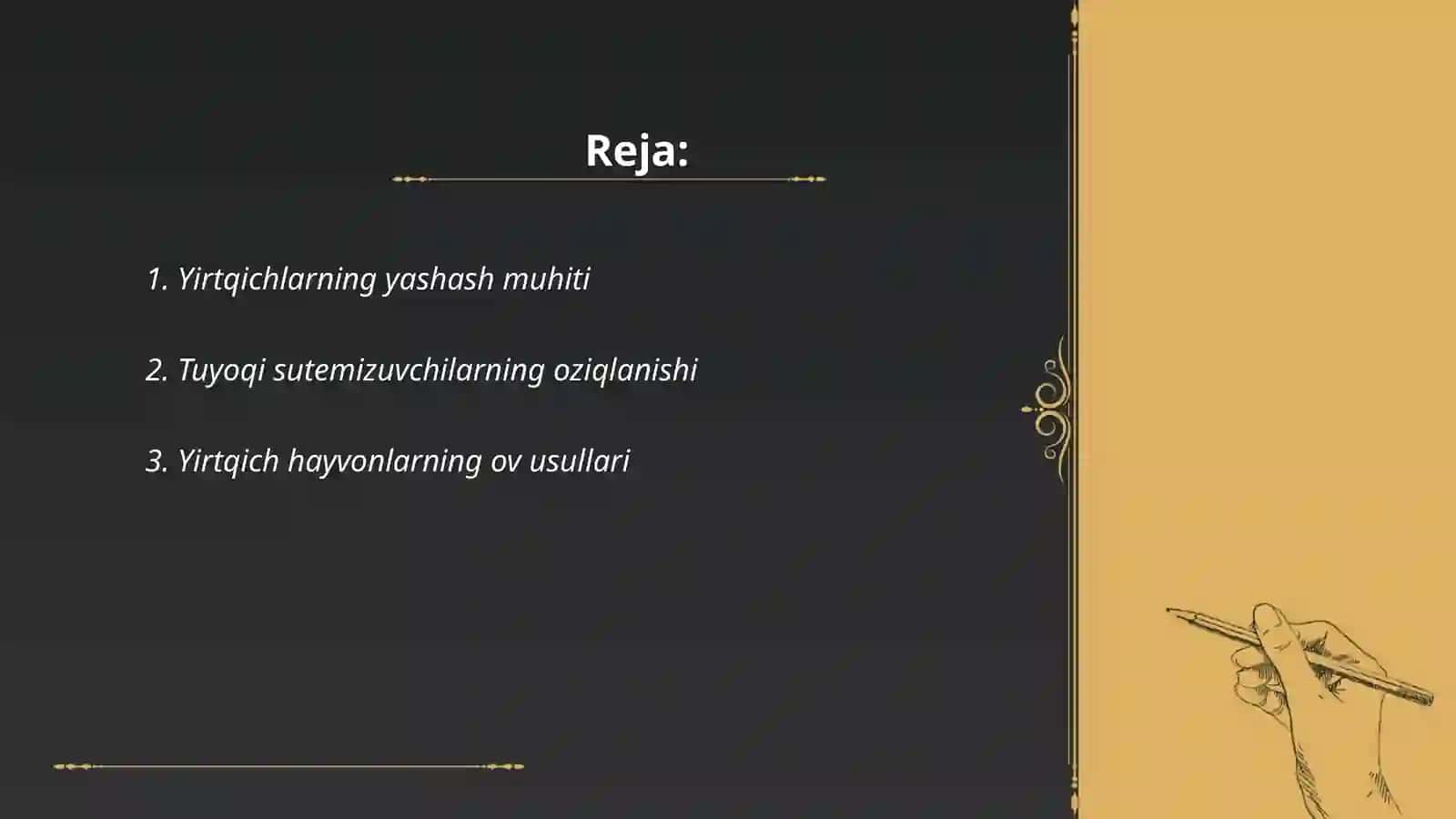Yirtqich va tuyoqli sutemizuvchi hayvonlar 2