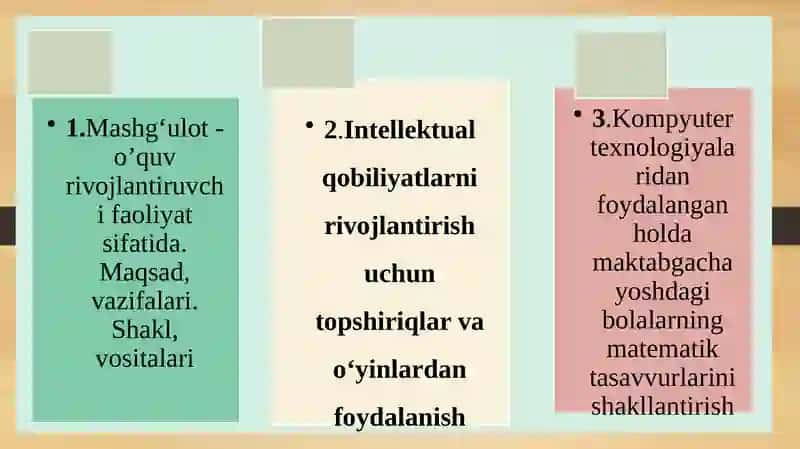 Bolalarnimaktabgatayyorlashdamashgʻulotningoʻrni 2