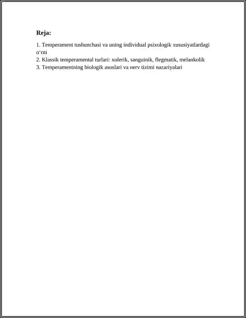 INDIVIDUAL PSIXOLOGIK XUSUSIYATLAR TEMPERAMENT 2