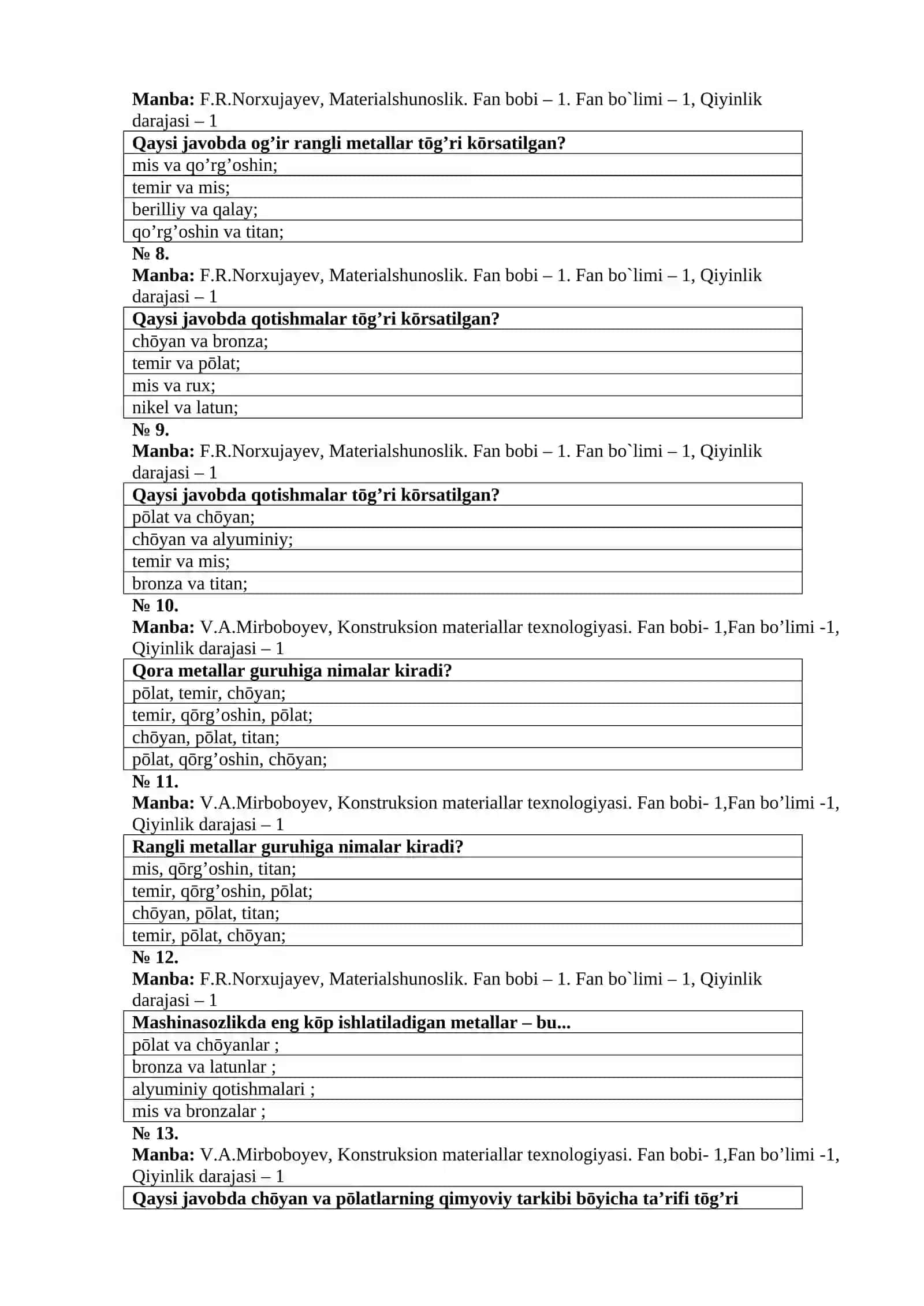 Konstruksion materiallar texnologiyasi 2