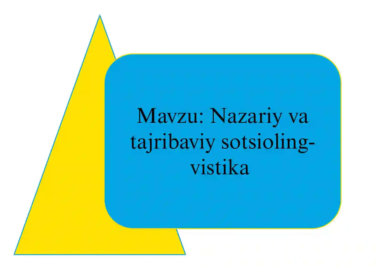 Nazariy va tajribaviy sotsioling-vistika 2