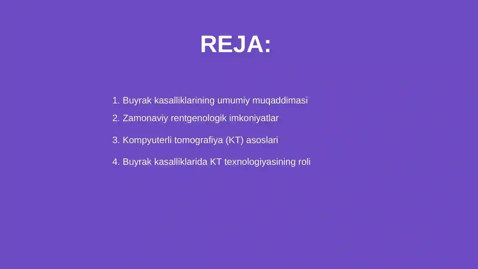 Buyrak kasalliklarini zamonaviy rentgenologik va kompyuterli tomografiya tekshirish usullari 2