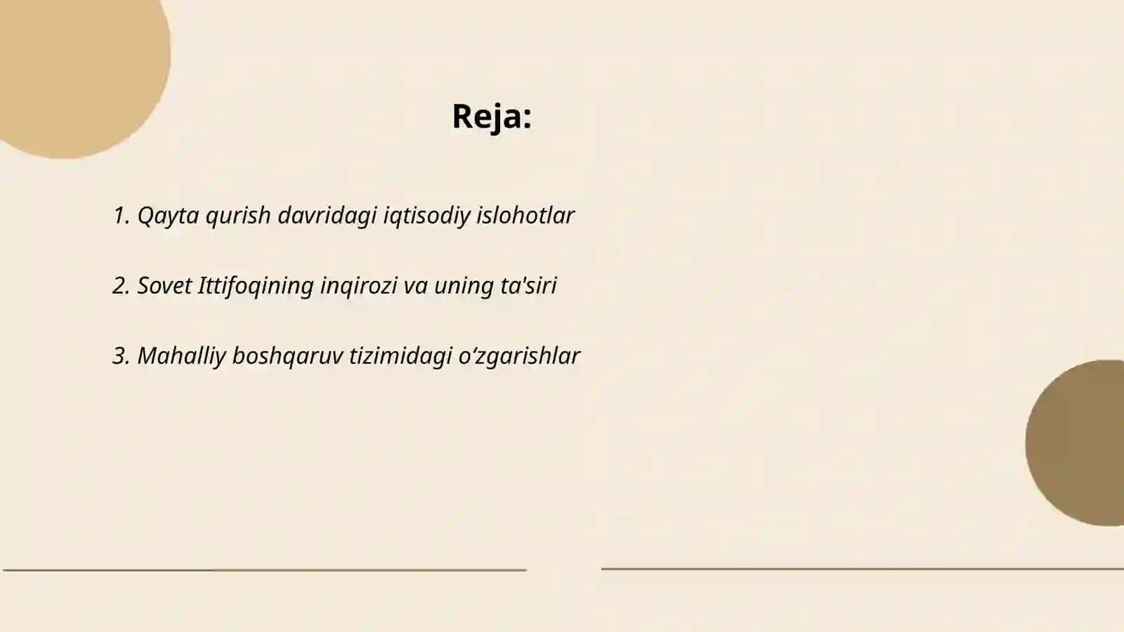 “Qayta qurish” yillarida Ózbekistondagi ijtimoiy-siyosiy vaziyat 2